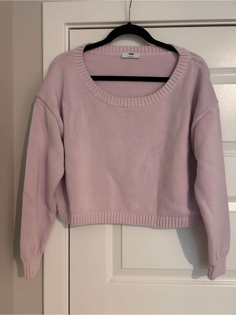 Aritzia Tna Suzuka Knit Scoop Neck Cropped Sweater Mauve Small